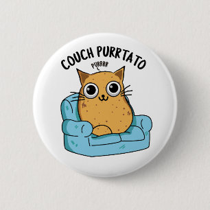Couch Purrtato Funny Potato Pun 6 Cm Round Badge