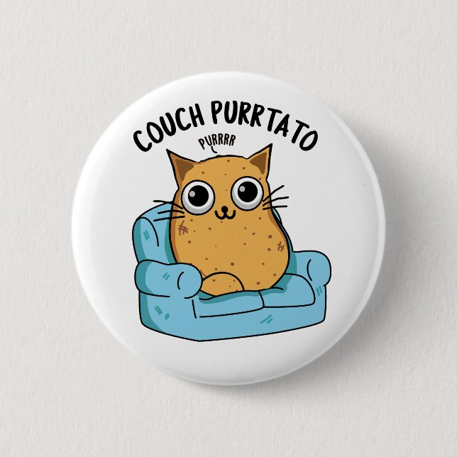 Couch Purrtato Funny Potato Pun  6 Cm Round Badge (Front)