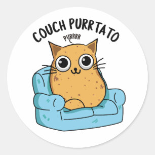 Couch Purrtato Funny Potato Pun Classic Round Sticker