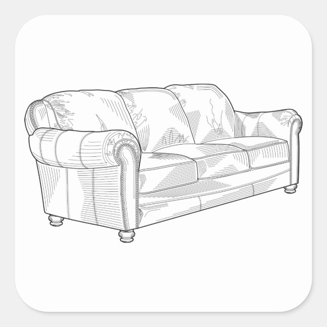 Couch Square Sticker (Front)