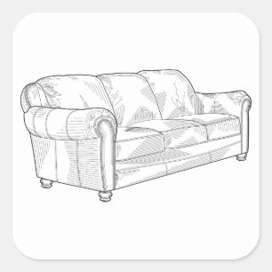 Couch Square Sticker