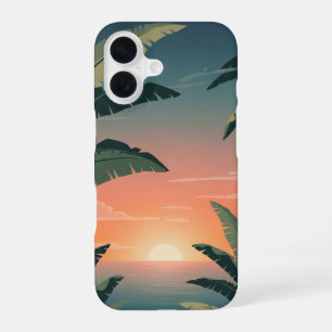 Coucher de Soleil Vintage Tropical iPhone 16 Case