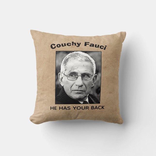 Couchy Fauci, Throw Pillow (Front)