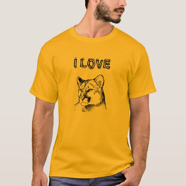 Cougar%20Face, I LOVE T-Shirt (Front)