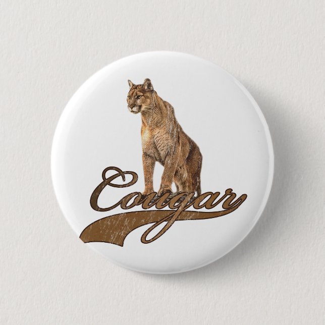 Cougar 6 Cm Round Badge (Front)