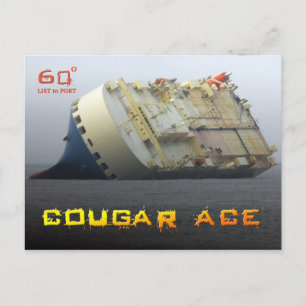 Cougar Ace listing at 60º, Aleutian Islands Postcard