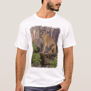 Cougar and Pictographs T-Shirt