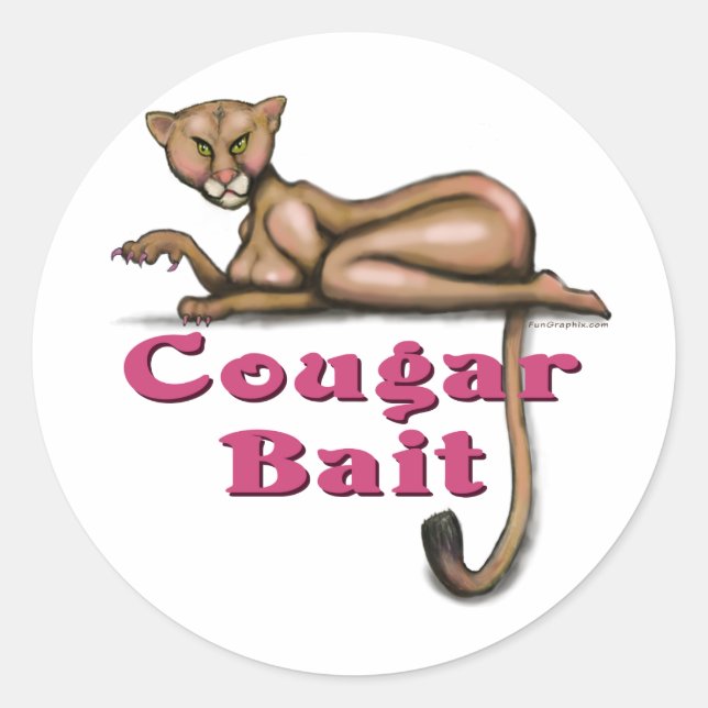 Cougar Bait Classic Round Sticker (Front)