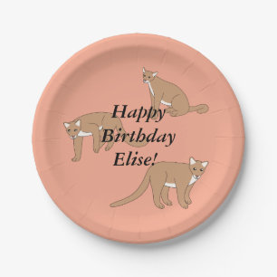 Cougar Birthday Paper Plate