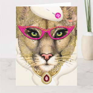 COUGAR - BIRTHDAY - SEE BACK Folded Greeting Card