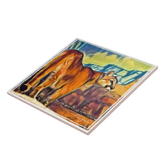 Cougar Ceramic Tile (Side)