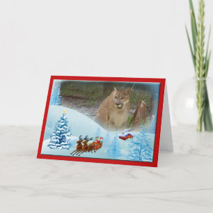 Cougar Christmas Greeting Card