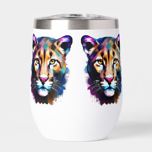 Cougar Colour Splash Abstract Art,