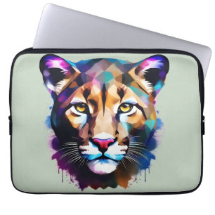 Cougar Colour Splash Abstract Art, Laptop Sleeve