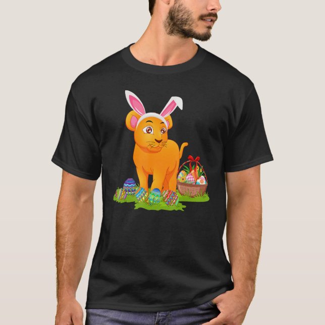 Cougar Easter Egg Hunting Bunny Cougar Easter Sund T-Shirt (Front)