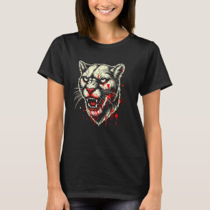 Cougar Halloween Costume Adult Creepy Scary Bloody T-Shirt
