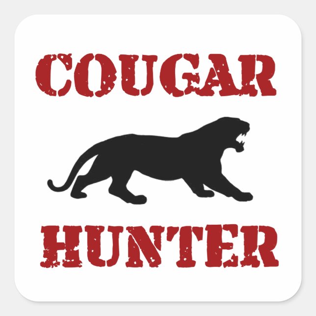 Cougar Hunter Square Sticker (Front)