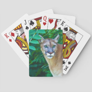 Cougar in the Jungle Playing Cards