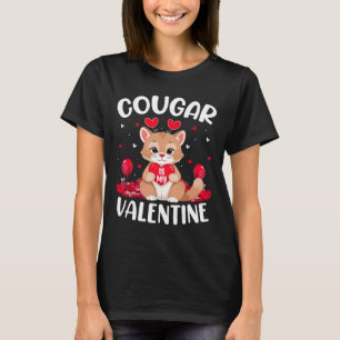 Cougar Is My Valentine Lover Heart Cougar Valentin T-Shirt