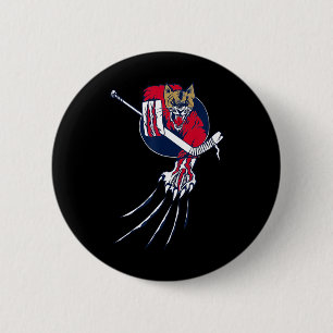 Cougar Lion Beast Ice Hockey Goalie Cat Original G 6 Cm Round Badge