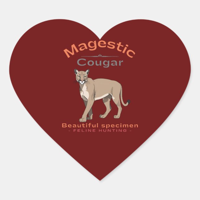 cougar live Calcomanía Heart Sticker (Front)
