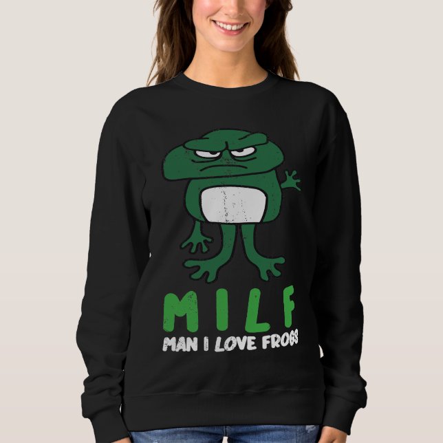 Cougar Man I Love Frogs  Amphibian Retro Frog Sweatshirt (Front)