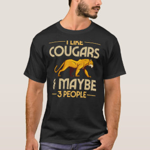 Cougar Mountain Lion Animal Cat Head Cute Wildca T-Shirt