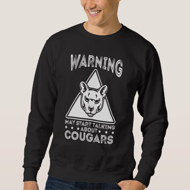 Cougar Mountain Lion Animal Cat Head  Cute Wildcat Sweatshirt (Front)