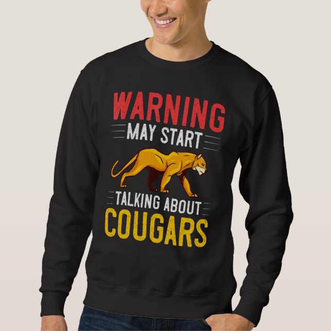 Cougar Mountain Lion Animal Cat Head  Cute Wildcat Sweatshirt (Front)