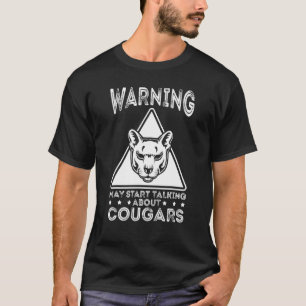 Cougar Mountain Lion Animal Cat Head  Cute Wildcat T-Shirt