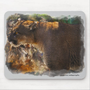 Cougar Mountain Lion Big Cat Art Design 4 Mouse Pad