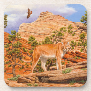 Cougar Mountain Lion In Zion National Park Coaster
