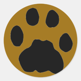 COUGAR PAW PRINT CLASSIC ROUND STICKER