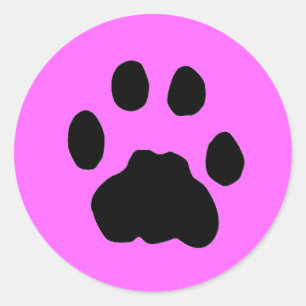 COUGAR PAW PRINT CLASSIC ROUND STICKER