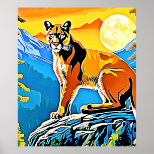 Cougar Peak: Mountain Majesty Art Poster