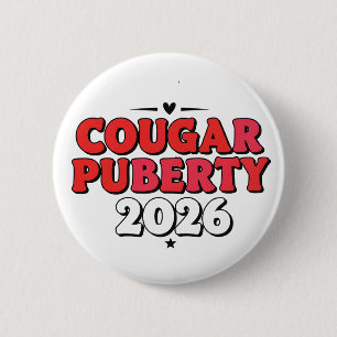 Cougar Puberty 2026 Retro Menopause Humour Funny 6 Cm Round Badge