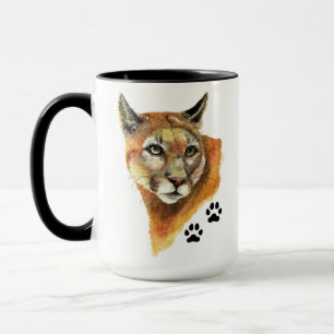 Cougar, Puma, Mountain Lion Animal Tracks Travel M Mug
