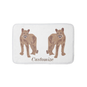 Cougar Puma Mountain Lion Thunder_Cove Bath Mat