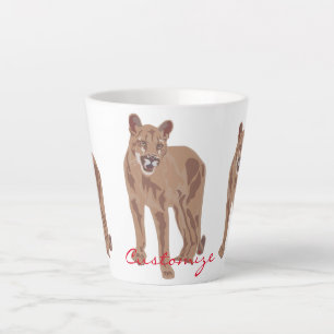Cougar Puma Mountain Lion Thunder_Cove Latte Mug