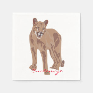 Cougar Puma Mountain Lion Thunder_Cove Napkin