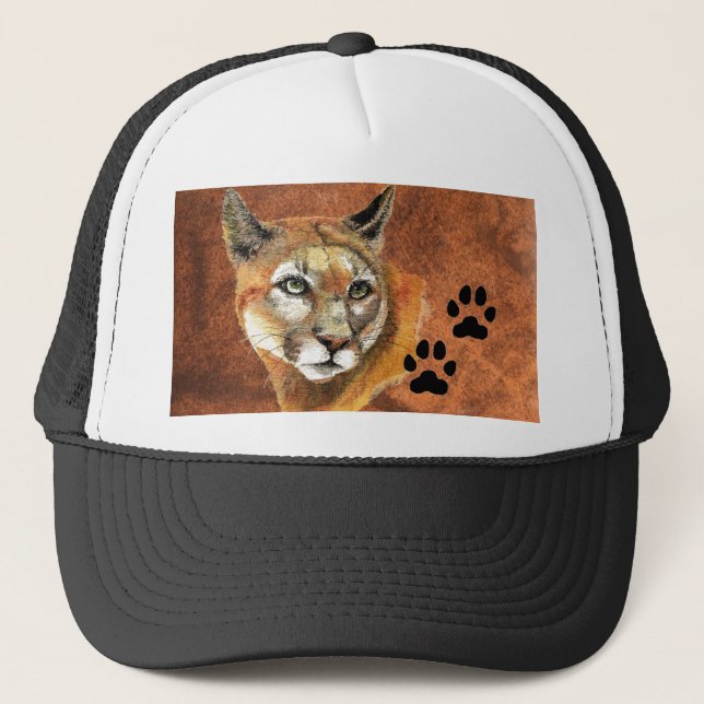 Cougar, Puma, Mountain Lion,Tracks Baseball Cap (Front)