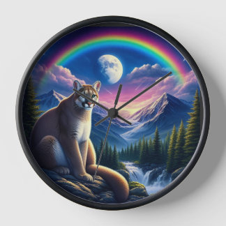 Cougar Rainbow Mountain View Clock