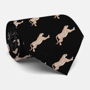 Cougar Team Mascot Football Basketball Baseball Tie