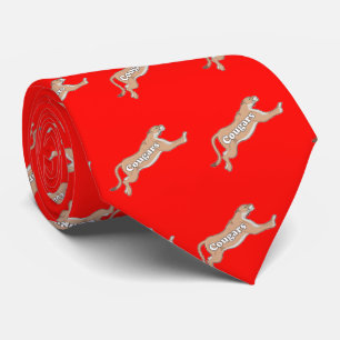Cougar Team Mascot  Football Basketball Baseball Tie