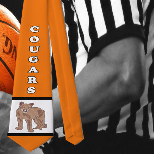 Cougar Team Mascot  Football Basketball Baseball Tie