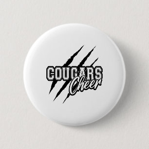 Cougars Cheer Back To School Cheerleading Team Spi 6 Cm Round Badge