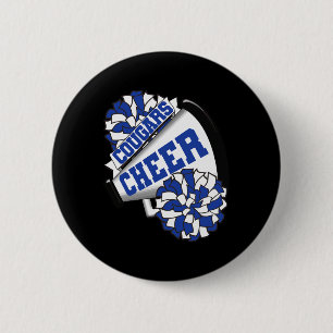 Cougars Cheer Ck To School Cheerleading Spirit B 6 Cm Round Badge