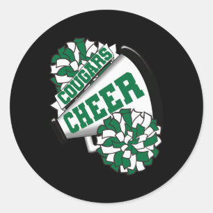 Cougars Cheer Ck To School Cheerleading Spirit G Classic Round Sticker