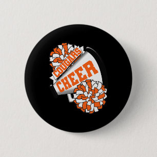 Cougars Cheer Ck To School Cheerleading Spirit O 6 Cm Round Badge
