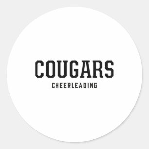 Cougars Cooper High School Cheerleading Classic Round Sticker